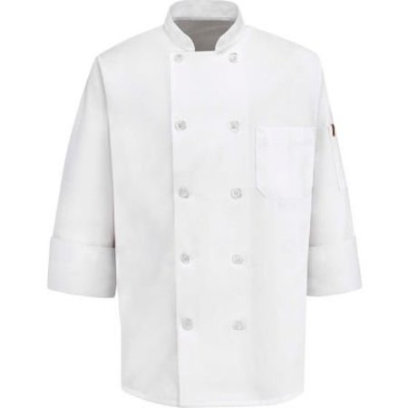 VF IMAGEWEAR Chef Designs Men's 10 Button-Front Chef Coat, Pearl Buttons, White, Polyester/Cotton, XL 0415WHRGXL